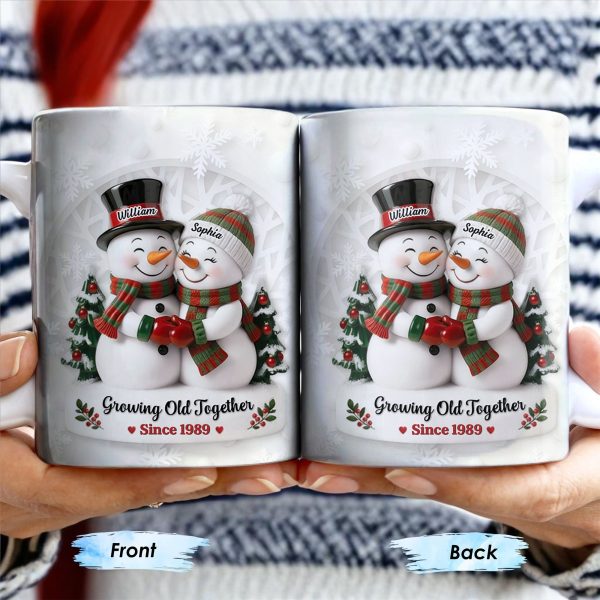 Growing Old Together Snowmen Christmas Design - Personalized Custom Coffee Mug - CPL997_MG Growing Old Together Snowmen Christmas Design - Personalized Custom Coffee Mug - CPL997_MG