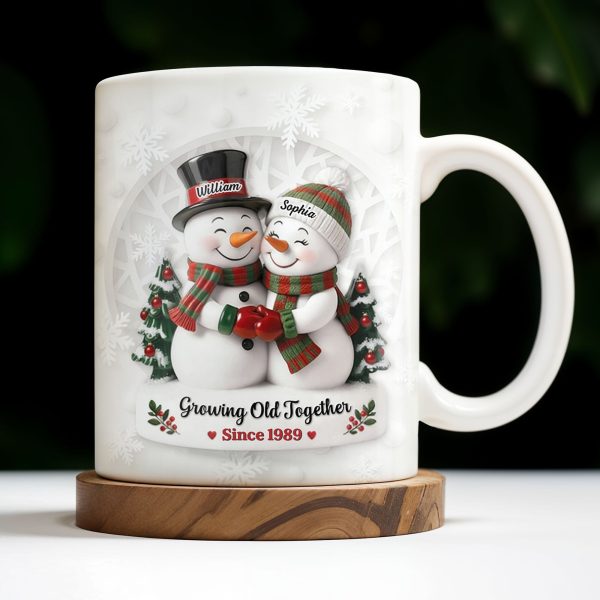 Growing Old Together Snowmen Christmas Design - Personalized Custom Coffee Mug - CPL997_MG Growing Old Together Snowmen Christmas Design - Personalized Custom Coffee Mug - CPL997_MG