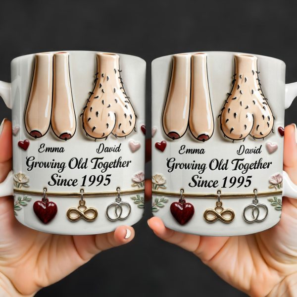 Growing Old Together With Hearts And Symbols - Personalized Custom Coffee Mug - CPL1317_MG Growing Old Together With Hearts And Symbols - Personalized Custom Coffee Mug - CPL1317_MG