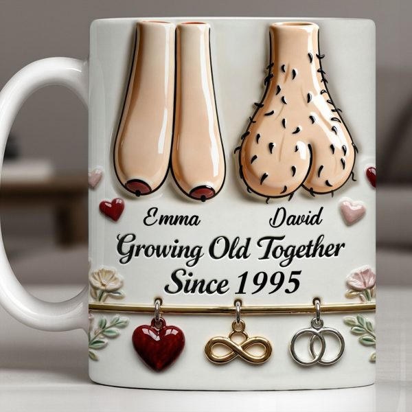 Growing Old Together With Hearts And Symbols - Personalized Custom Coffee Mug - CPL1317_MG Growing Old Together With Hearts And Symbols - Personalized Custom Coffee Mug - CPL1317_MG