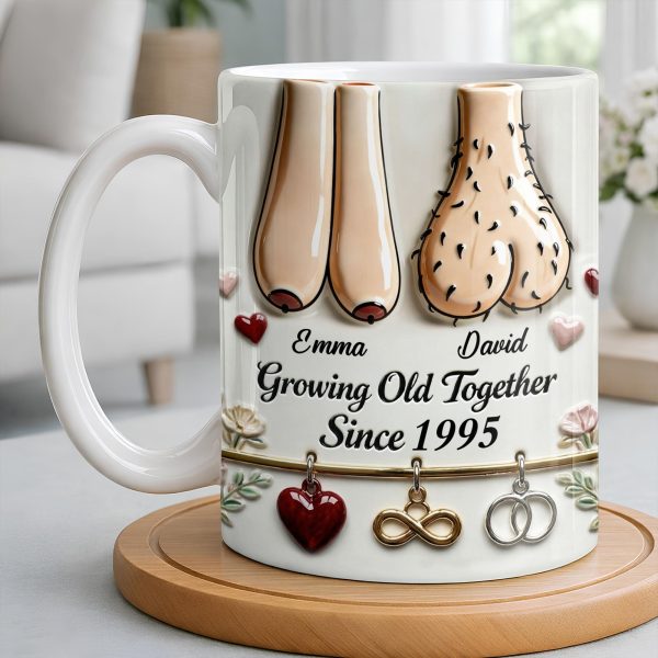 Growing Old Together With Hearts And Symbols - Personalized Custom Coffee Mug - CPL1317_MG Growing Old Together With Hearts And Symbols - Personalized Custom Coffee Mug - CPL1317_MG