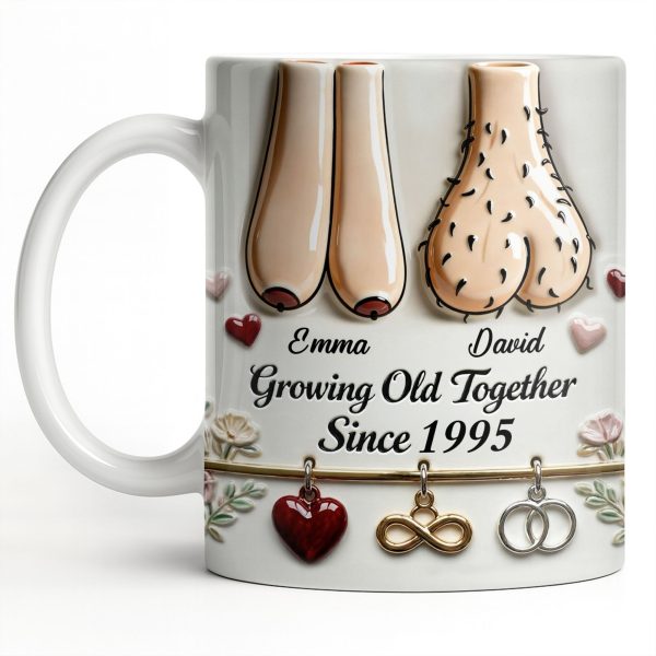 Growing Old Together With Hearts And Symbols - Personalized Custom Coffee Mug - CPL1317_MG Growing Old Together With Hearts And Symbols - Personalized Custom Coffee Mug - CPL1317_MG