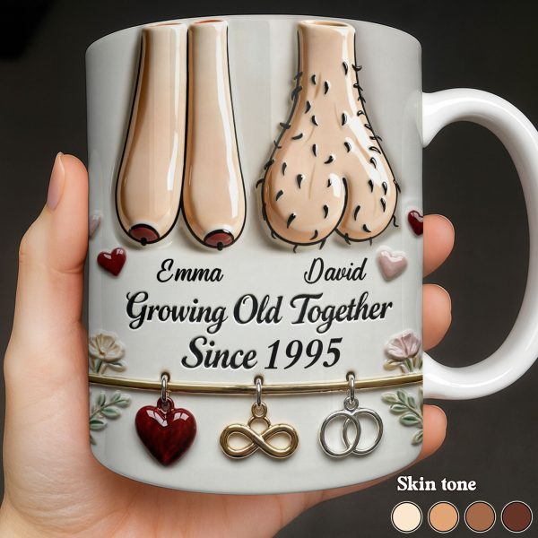 Growing Old Together With Hearts And Symbols - Personalized Custom Coffee Mug - CPL1317_MG Growing Old Together With Hearts And Symbols - Personalized Custom Coffee Mug - CPL1317_MG