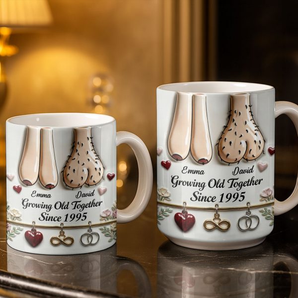 Growing Old Together With Hearts And Symbols - Personalized Custom Coffee Mug - CPL1317_MG Growing Old Together With Hearts And Symbols - Personalized Custom Coffee Mug - CPL1317_MG