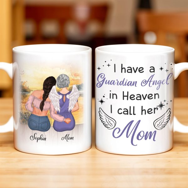 Guardian Angel In Heaven Called Mom - Personalized Custom Coffee Mug - HME238_MG Guardian Angel In Heaven Called Mom - Personalized Custom Coffee Mug - HME238_MG