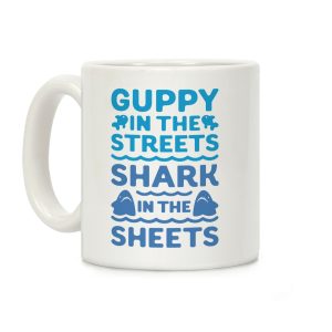 Guppy In The Streets Shark In The Sheets Coffee Mug