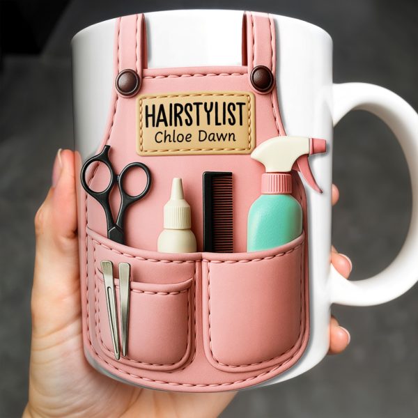 HAIRSTYLIST, Scissors, Hair Spray, Comb - Personalized Custom Coffee Mug - FAM321_MG HAIRSTYLIST, Scissors, Hair Spray, Comb - Personalized Custom Coffee Mug - FAM321_MG