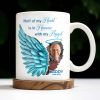 Half Of My Heart In Heaven With My Angel Wings - Personalized Custom Coffee Mug - HME244_MG