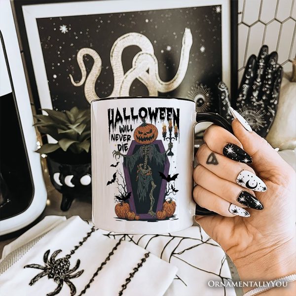 Halloween Will Never Die Personalized Mug, Funny Spooky Season Gift with Custom Name Halloween Will Never Die Personalized Mug, Funny Spooky Season Gift with Custom Name