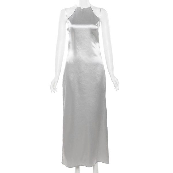 Halter Backless Satin Maxi Dress Halter Backless Satin Maxi Dress