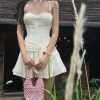 Halter Bow Front Tie A-line Mini Dress Halter Bow Front Tie A-line Mini Dress