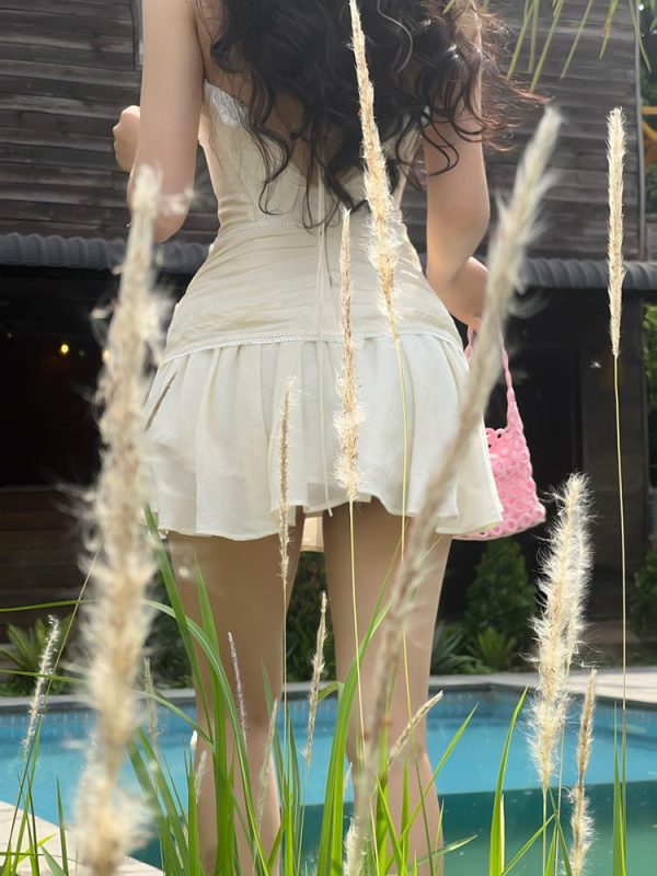 Halter Bow Front Tie A-line Mini Dress Halter Bow Front Tie A-line Mini Dress