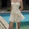 Halter Bow Front Tie A-line Mini Dress Halter Bow Front Tie A-line Mini Dress