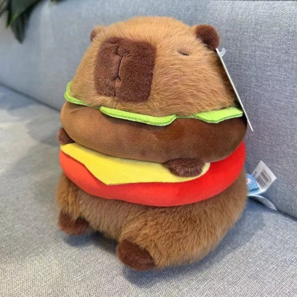 Hamburger Capybara Plush Toy Soft Cute Stuffed Animal Pillow Hamburger Capybara Plush Toy Soft Cute Stuffed Animal Pillow