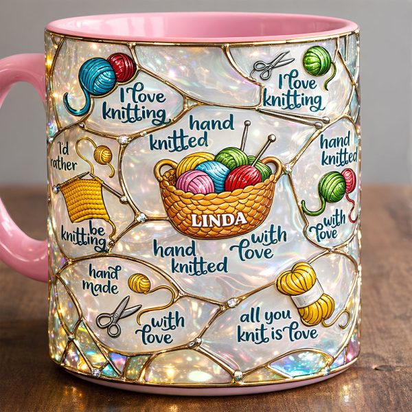 Hand Knitted Accent Mug - Personalized Gifts For Knitting Lovers 03TODT140126 Hand Knitted Accent Mug - Personalized Gifts For Knitting Lovers 03TODT140126