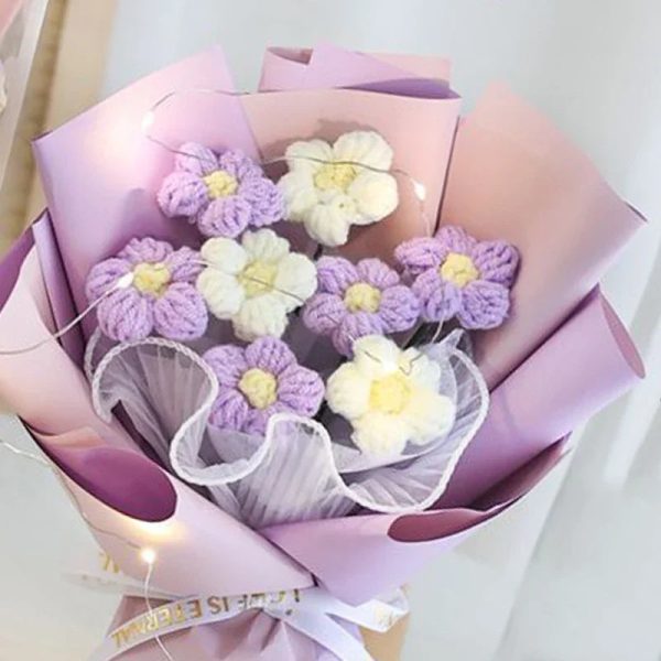 Hand-Woven Rose Flower Bouquet Artificial Flowers for Birthday and Valentine's Day