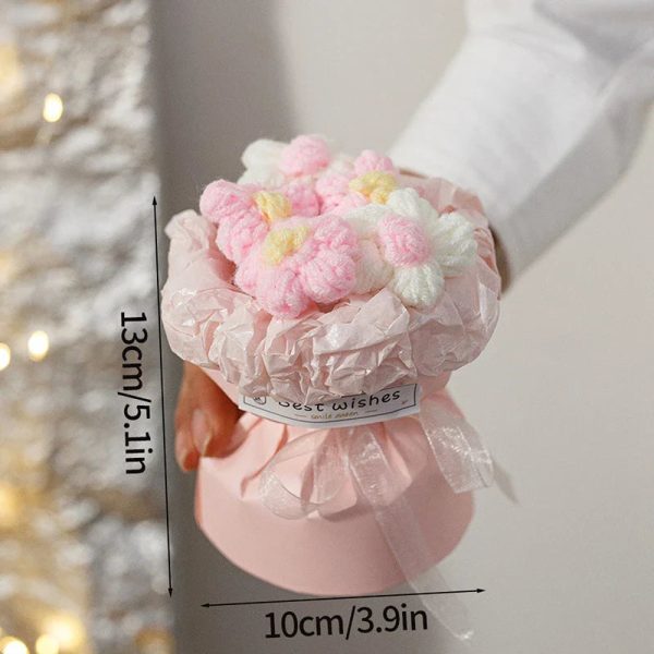 Hand-Woven Rose Flower Bouquet Artificial Flowers for Birthday and Valentine's Day