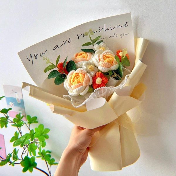 Handcrafted Crochet Rose Bouquet Handcrafted Crochet Rose Bouquet