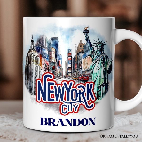 Handmade Artistic New York City Personalized Mug With Custom Name Handmade Artistic New York City Personalized Mug With Custom Name