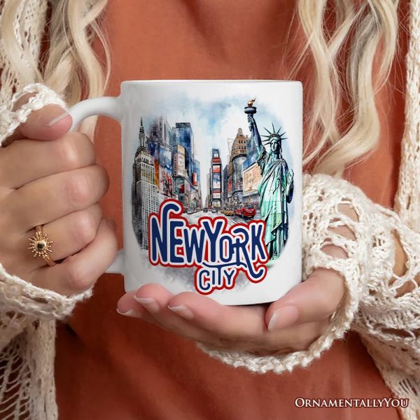 Handmade Artistic New York City Personalized Mug With Custom Name Handmade Artistic New York City Personalized Mug With Custom Name