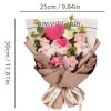 Handmade Crochet Pink and Purple Rose Bouquet Knitted Artificial Flowers Gift for Girlfriend Handmade Crochet Pink and Purple Rose Bouquet Knitted Artificial Flowers Gift for Girlfriend