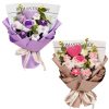 Handmade Crochet Pink and Purple Rose Bouquet Knitted Artificial Flowers Gift for Girlfriend Handmade Crochet Pink and Purple Rose Bouquet Knitted Artificial Flowers Gift for Girlfriend