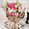Handmade Crochet Pink and Purple Rose Bouquet Knitted Artificial Flowers Gift for Girlfriend Handmade Crochet Pink and Purple Rose Bouquet Knitted Artificial Flowers Gift for Girlfriend