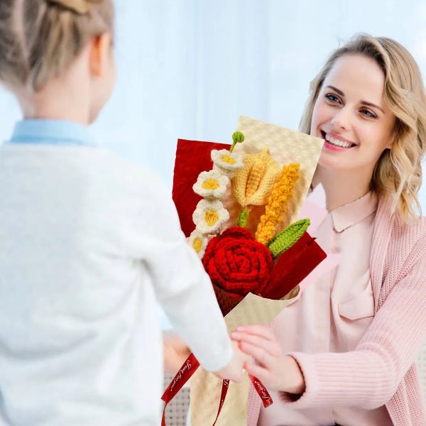 Handmade Crochet Red Rose Bouquet for Special Occasions Handmade Crochet Red Rose Bouquet for Special Occasions