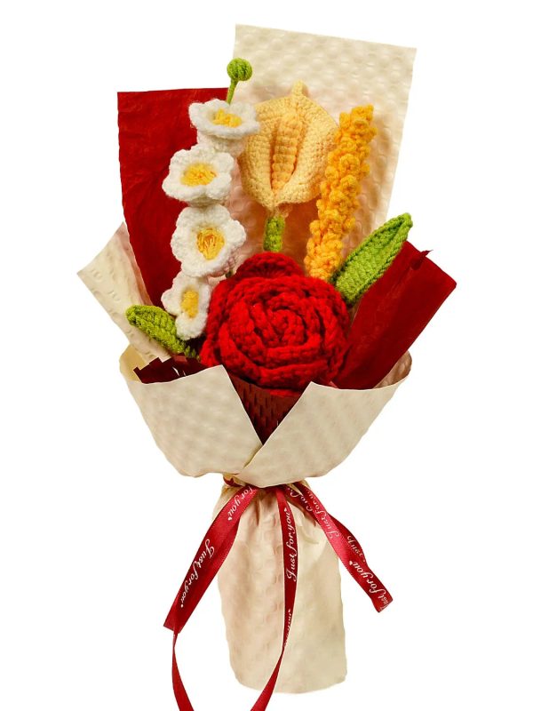 Handmade Crochet Red Rose Bouquet for Special Occasions Handmade Crochet Red Rose Bouquet for Special Occasions