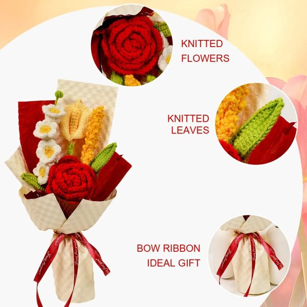 Handmade Crochet Red Rose Bouquet for Special Occasions Handmade Crochet Red Rose Bouquet for Special Occasions