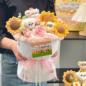 Handmade Crochet Rose and Sunflower Bouquet for Special Occasions