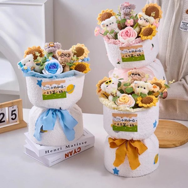 Handmade Crochet Rose and Sunflower Bouquet for Special Occasions Handmade Crochet Rose and Sunflower Bouquet for Special Occasions