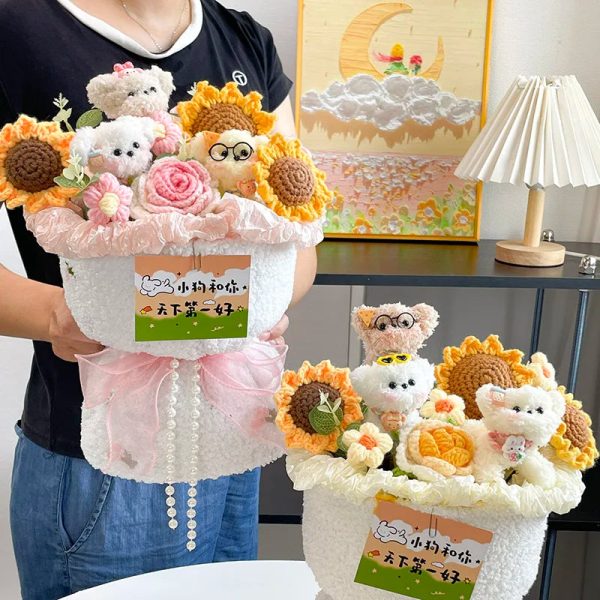 Handmade Crochet Rose and Sunflower Bouquet for Special Occasions Handmade Crochet Rose and Sunflower Bouquet for Special Occasions