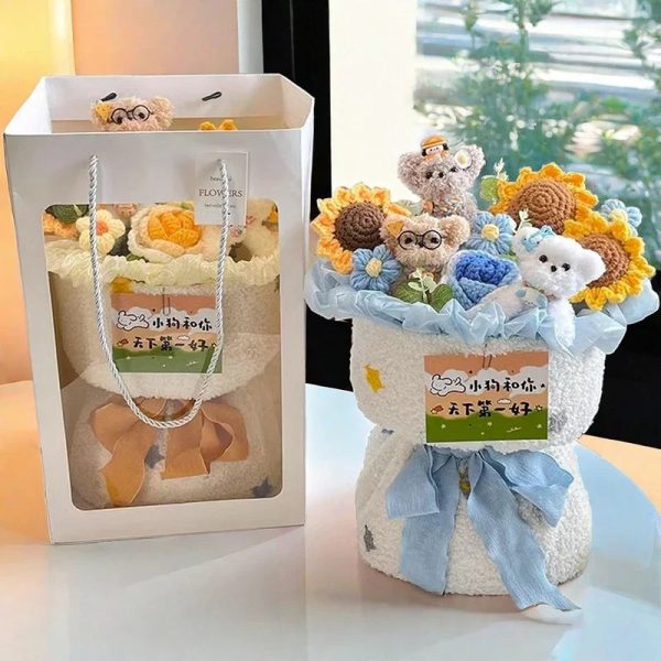 Handmade Crochet Rose and Sunflower Bouquet for Special Occasions Handmade Crochet Rose and Sunflower Bouquet for Special Occasions