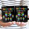 Handprints Two Are Better Than One - Personalized Black Mug Handprints Two Are Better Than One - Personalized Black Mug