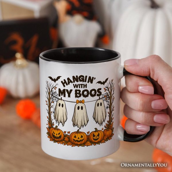 Hanging with My Boos Ghost Personalized Mug, Funny Halloween Spooky Season Gift with Custom Name Hanging with My Boos Ghost Personalized Mug, Funny Halloween Spooky Season Gift with Custom Name
