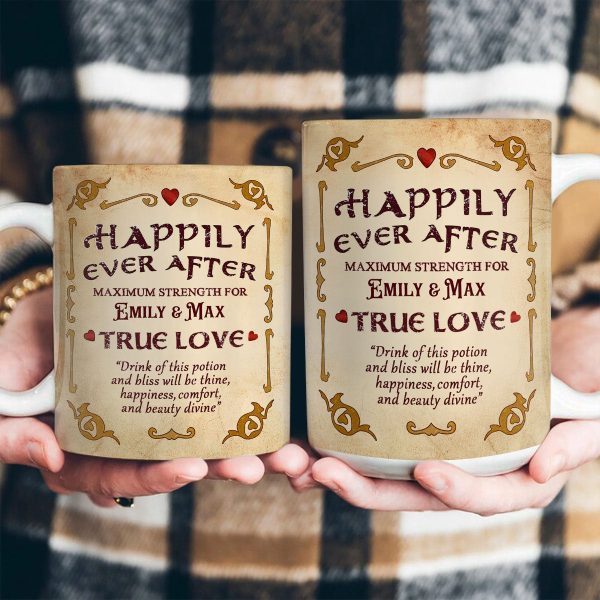 Happily Ever After - Personalized White Edge-to-Edge Mug - Gift For Couple HH01 Happily Ever After - Personalized White Edge-to-Edge Mug - Gift For Couple HH01