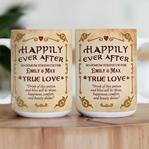 Happily Ever After - Personalized White Edge-to-Edge Mug - Gift For Couple HH01 Happily Ever After - Personalized White Edge-to-Edge Mug - Gift For Couple HH01