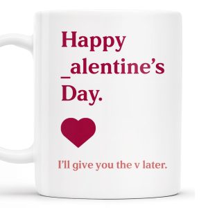 Happy Alentine's Day Heart Design - Personalized Custom Coffee Mug - CPL132_MG