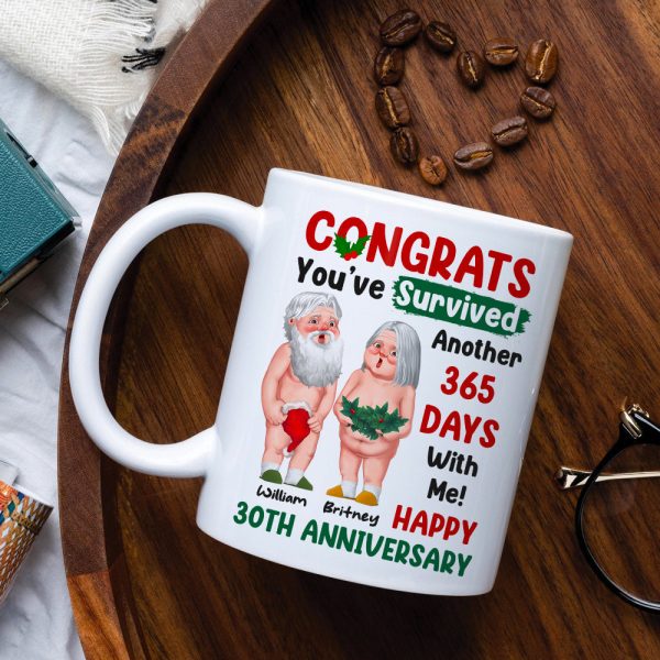 Happy Anniversary, Personalized Coffee Mug, Santa Gifts For Old Couple