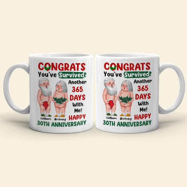 Happy Anniversary, Personalized Coffee Mug, Santa Gifts For Old Couple