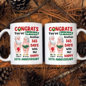 Happy Anniversary, Personalized Coffee Mug, Santa Gifts For Old Couple