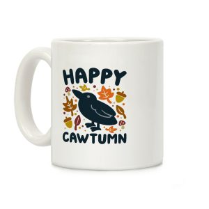 Happy Cawtumn Crow Parody Coffee Mug