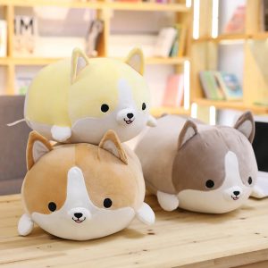 Happy Corgi Plush Dog Pillow Soft Stuffed Toy Gift