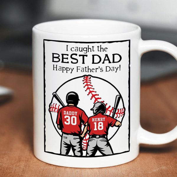 Happy Father's Day Baseball Dad Personalized Mug Happy Father's Day Baseball Dad Personalized Mug