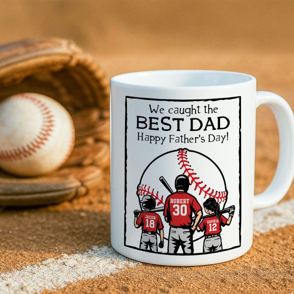 Happy Father's Day Baseball Dad Personalized Mug Happy Father's Day Baseball Dad Personalized Mug
