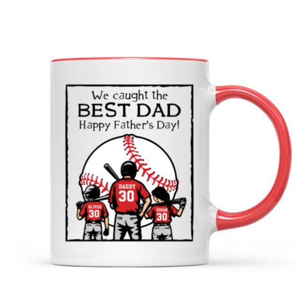 Happy Father's Day Baseball Dad Personalized Mug Happy Father's Day Baseball Dad Personalized Mug