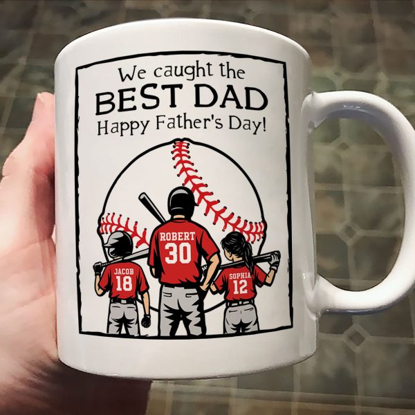 Happy Father's Day Baseball Dad Personalized Mug Happy Father's Day Baseball Dad Personalized Mug