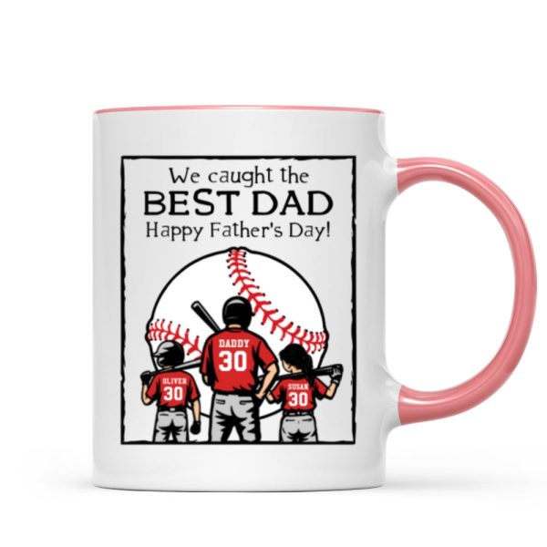 Happy Father's Day Baseball Dad Personalized Mug Happy Father's Day Baseball Dad Personalized Mug