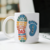Happy Father's Day Custom Dad and Kids Footprint 3D Inflated Printed Mug CH07 895290 Happy Father's Day Custom Dad and Kids Footprint 3D Inflated Printed Mug CH07 895290